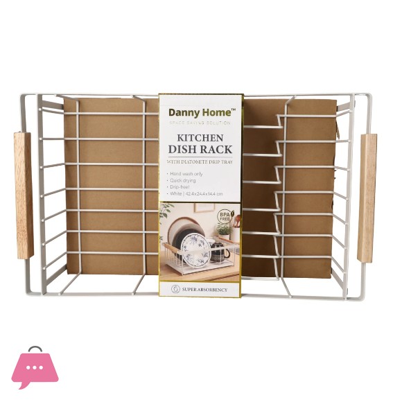 Danny Home Dish Rack with Diatomite Drip Tray 42.4cm