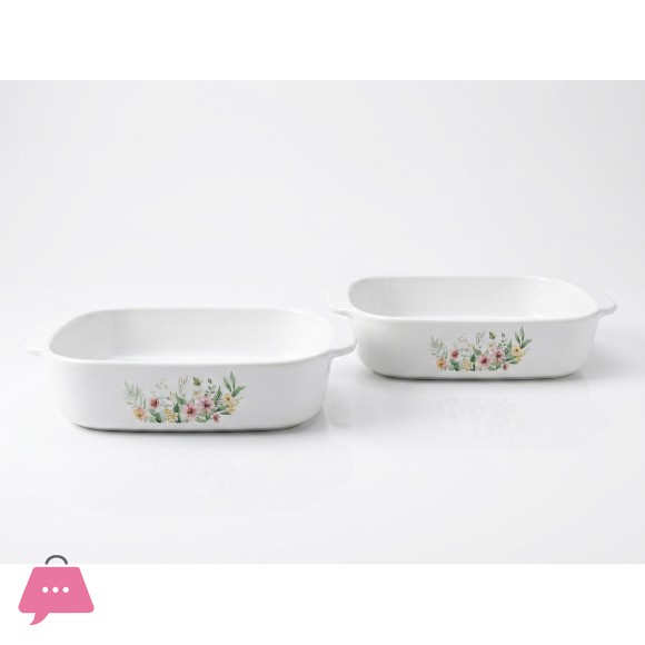 Danny Home Corning Flower Bakware Dish 2-Piece