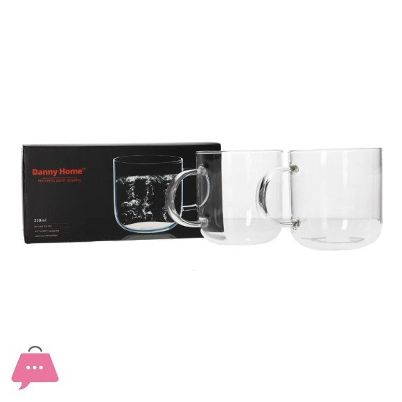 Danny Home Glass Mug 330ml - 2Pcs