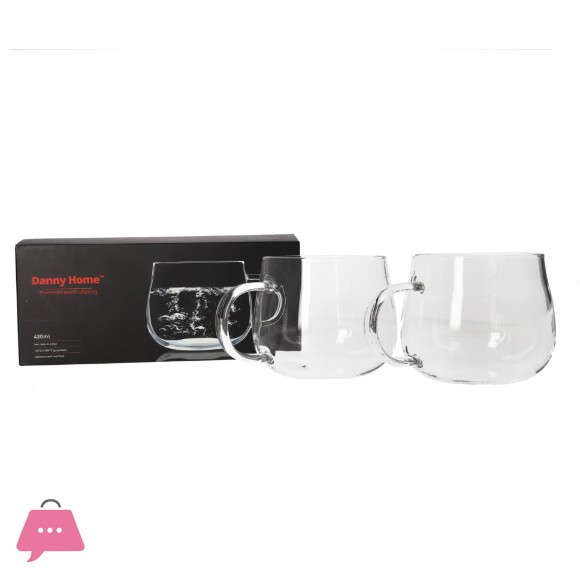 Danny Home Glass Mug 430ml - 2Pcs