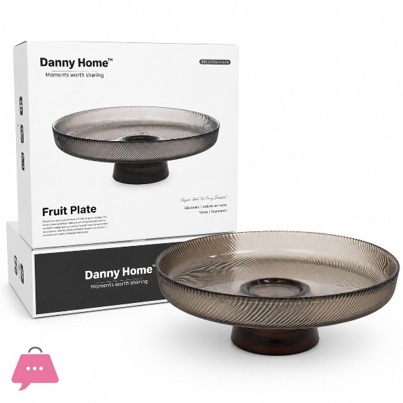 Danny Home Glass Pedestal Fruit Plate 25.5 x 8 cm