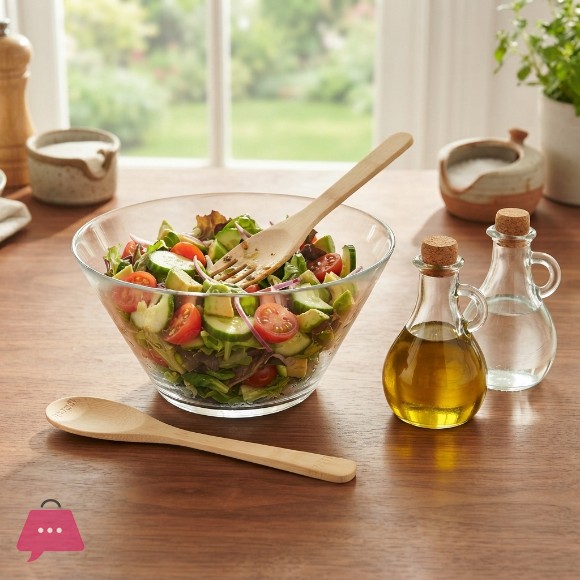 Danny Home Glass Salad Bowl Set 5Pcs
