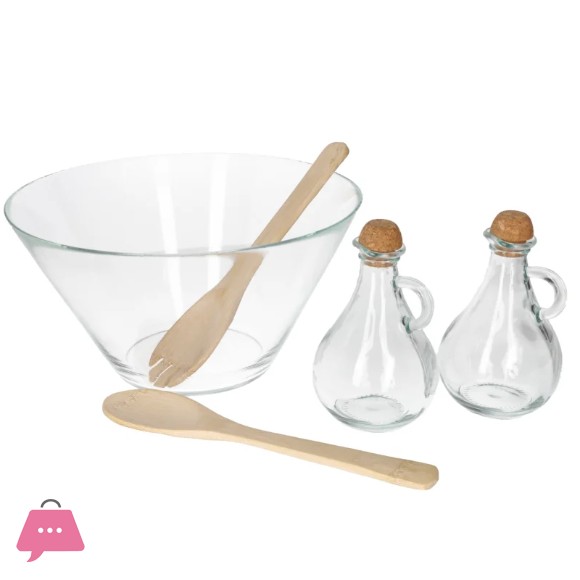 Danny Home Glass Salad Bowl Set 5Pcs