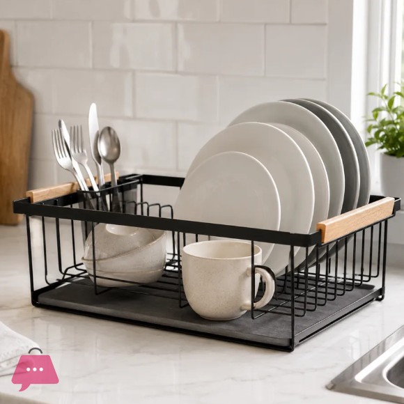Danny Home Dish Rack with Diatomite Drip Tray 42.4cm