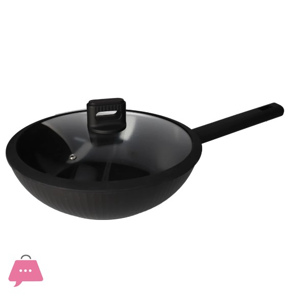 Danny Home Non Stick Deep Wok With Lid