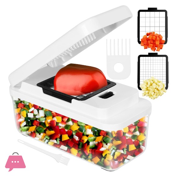 Danny Home Multifunctional Vegetable Cutter, Vegetable Slicer with 2 Interchangeable Blades