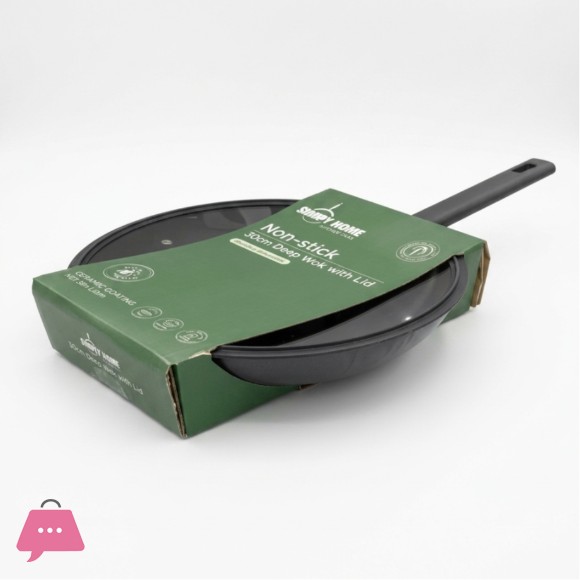 Danny Home Non Stick Deep Wok With Lid