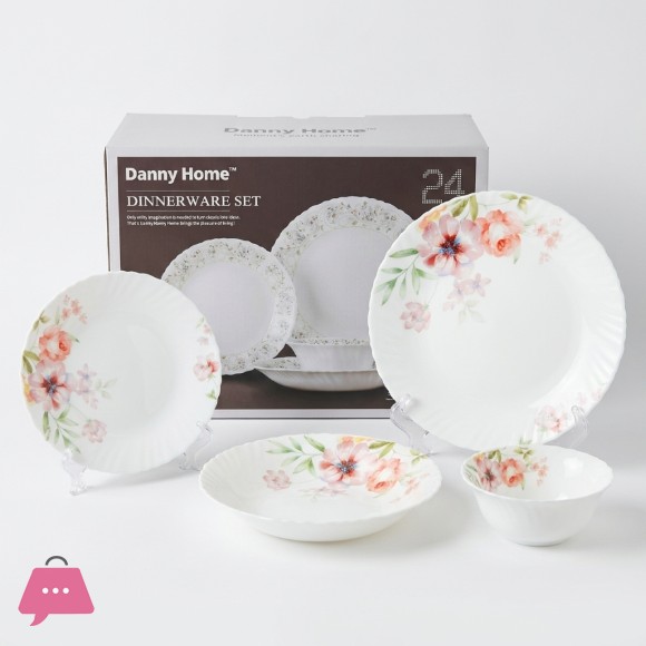 Danny Home Opal Glass Dinner Set 24pcs