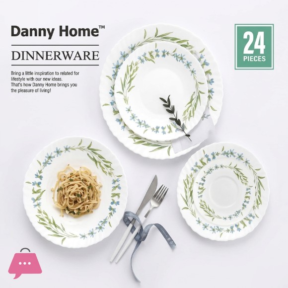 Danny Home Opal Glass Dinner Set 24pcs