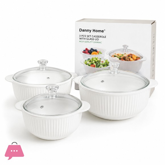 Danny Home Opal Preservation Bowls with Lid 3 Pcs