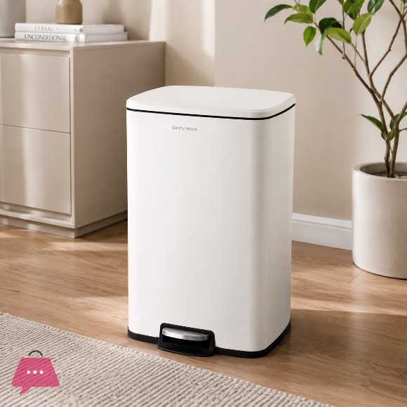 Danny Home Pedal Trash Can White – 30Liter