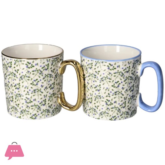 Danny Home Porcelain Coffee Mug Set 310ml - 2Pcs