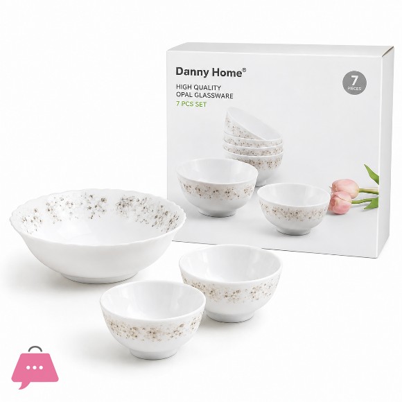Danny Home Pyrax Beautiful Design Dessert Serving Bowl Set of 7