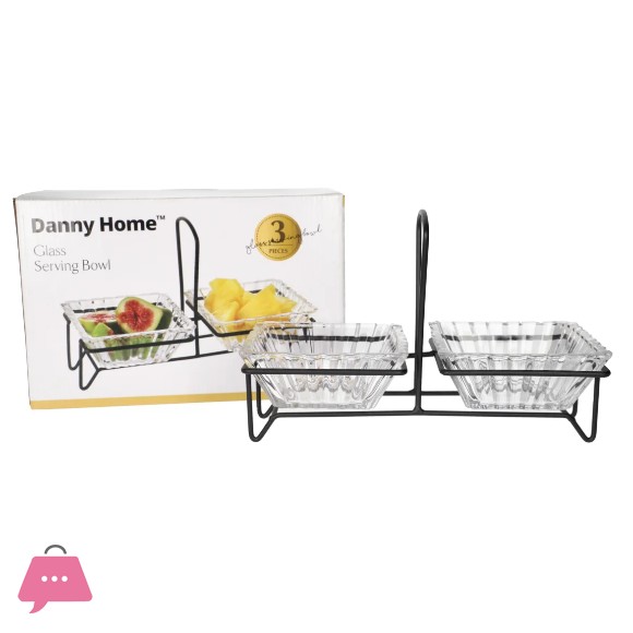 Danny Home Serving Glass Bowl Set 3pcs 250ml