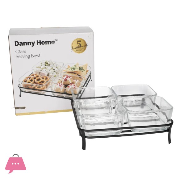 Danny Home Serving Glass Bowl Set 5Pcs 280ml