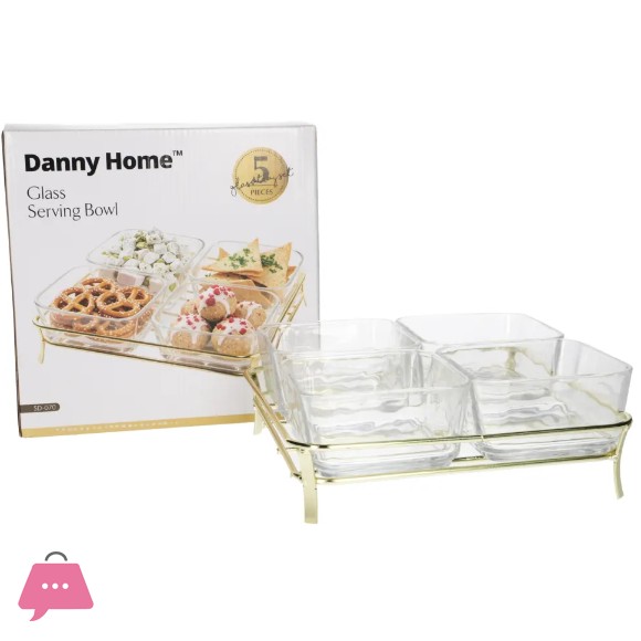 Danny Home Serving Glass Bowl Set 5Pcs 280ml