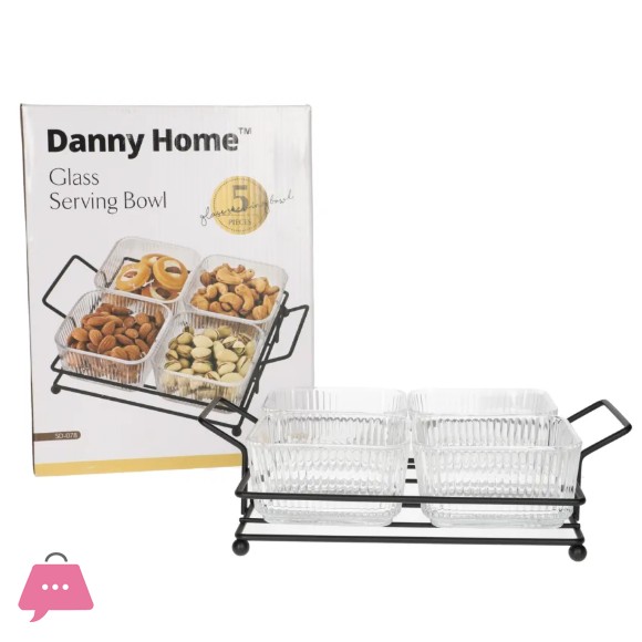 Danny Home Serving Glass Bowl Set 5Pcs 300ml