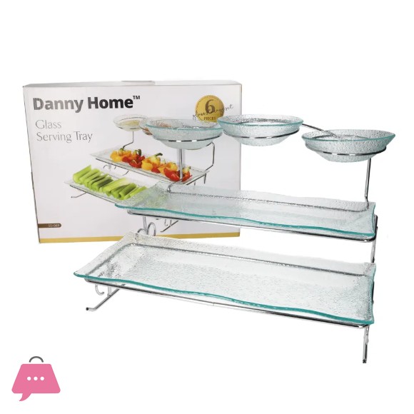 Danny Home Serving Glass Platter Set 6Pcs