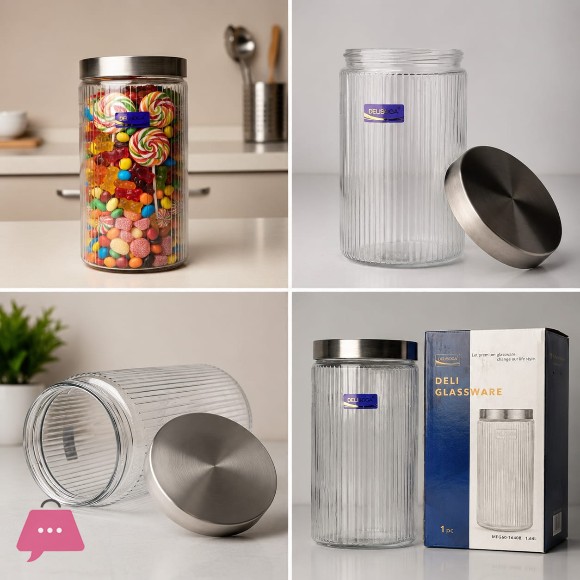 Delisoga Glass Screw Lid Air-Tight Jar 1.6L | MFG60-1640B