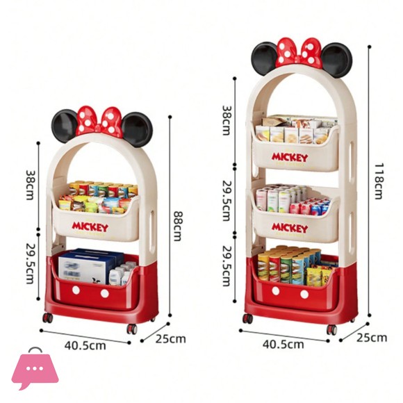 Disney Detachable 2-3 Tier Storage Rack Multifunctional Floor Standing Shelf