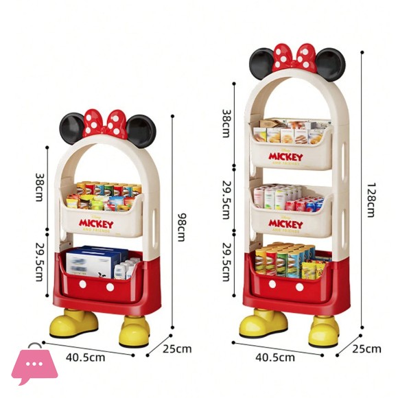 Disney Detachable 2-3 Tier Storage Rack Multifunctional Floor Standing Shelf