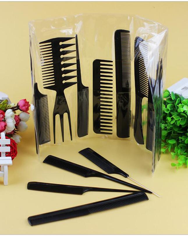Professional Styling Comb Set Salon Hairdressing Styling Tool Hair Cutting Comb Kit Pack Of 10 Pcs