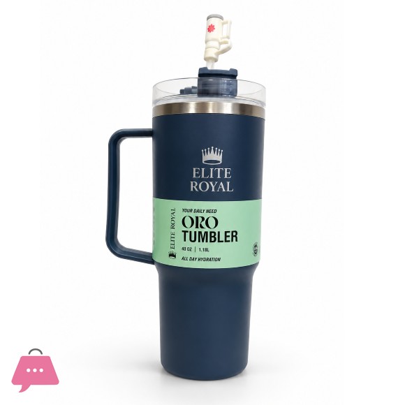 Elite Royal ORO Tumbler with Handle & Straw