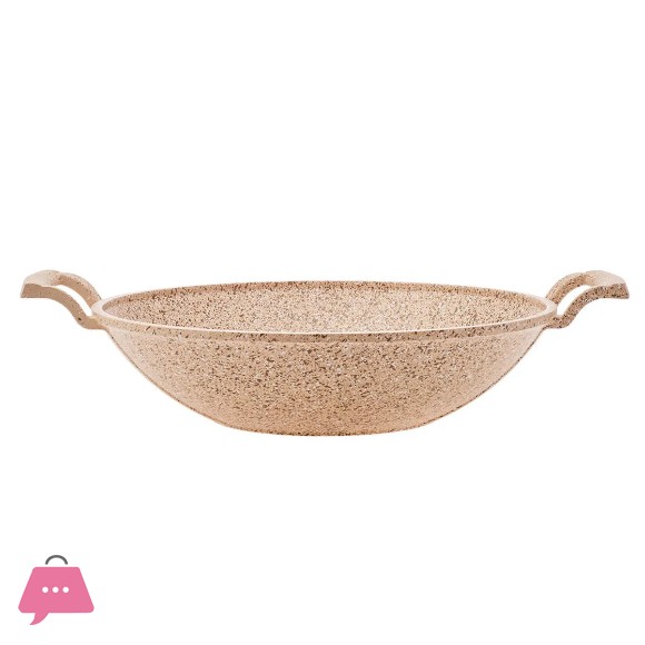 Falez Creamy Granetic Wok Double Handle 30cm Turkey