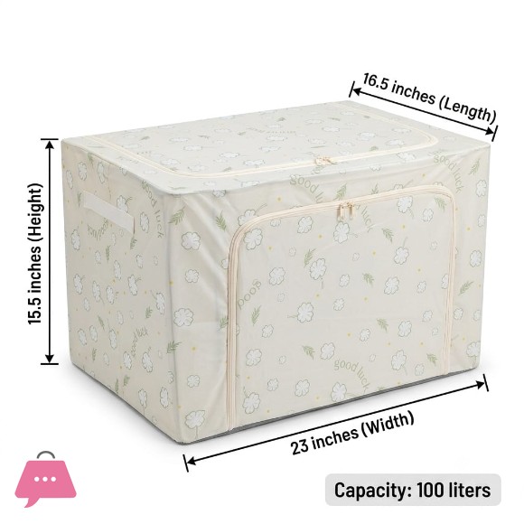 Foldable Clothes Storage Box 100- Litre Capacity
