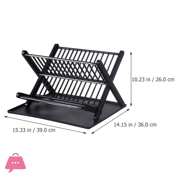 Folding Dish Drainer Rack Water Tray Space-Saving Kitchen Drying Organizer for Plates and Bowls