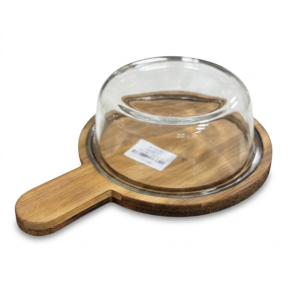 Glass Dish with Lid Bamboo Serving Platter