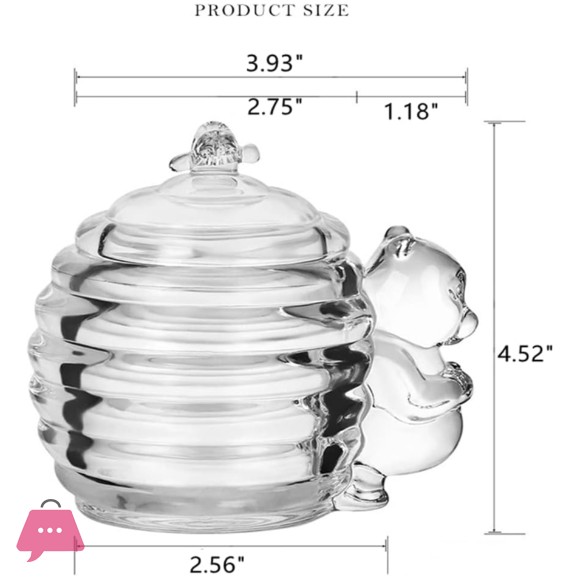 Glass Honey Jar with Bee & Bear Decoration Lid - 200ML