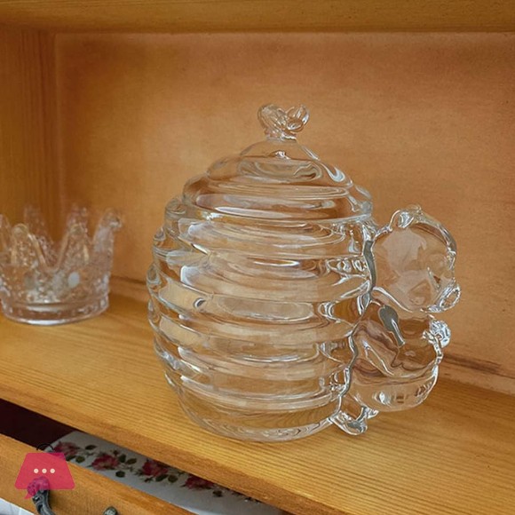 Glass Honey Jar with Bee & Bear Decoration Lid - 200ML