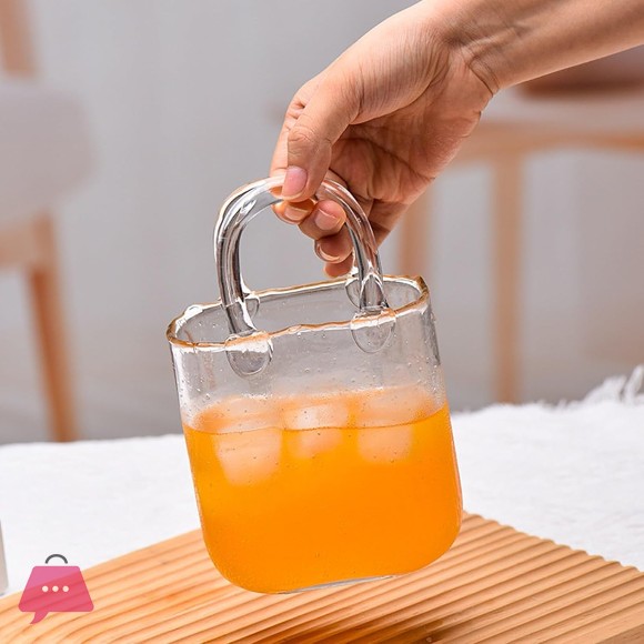 Handbag Shape Clear Glass Cup Creative Cocktail Serving Glass