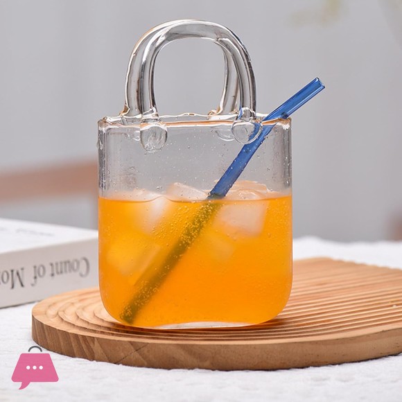 Handbag Shape Clear Glass Cup Creative Cocktail Serving Glass
