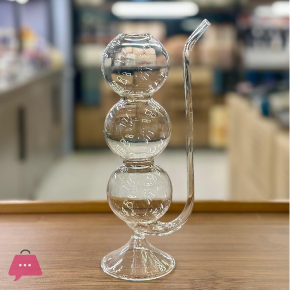 Hand Blown Bubble Glass Cocktail Flute with Straw Multi-Purpose Water Glass 1pc 350ML