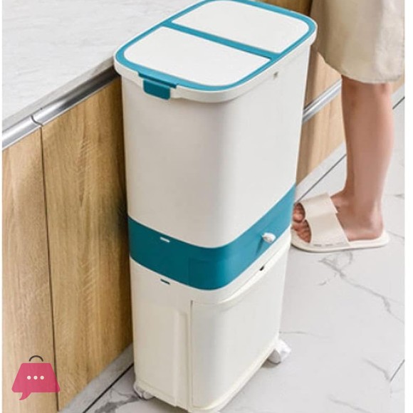 Kitchen Trash Can Household Double Layer Garbage Truck Storage Box with Lid