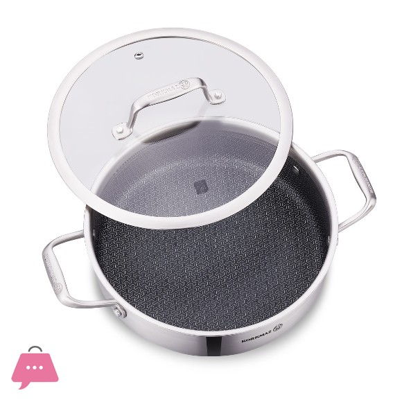 Korkmaz Honeycomb Laser Coated Altima 24x7 cm Short Pot Low Casserole A3874 - Turkey Made
