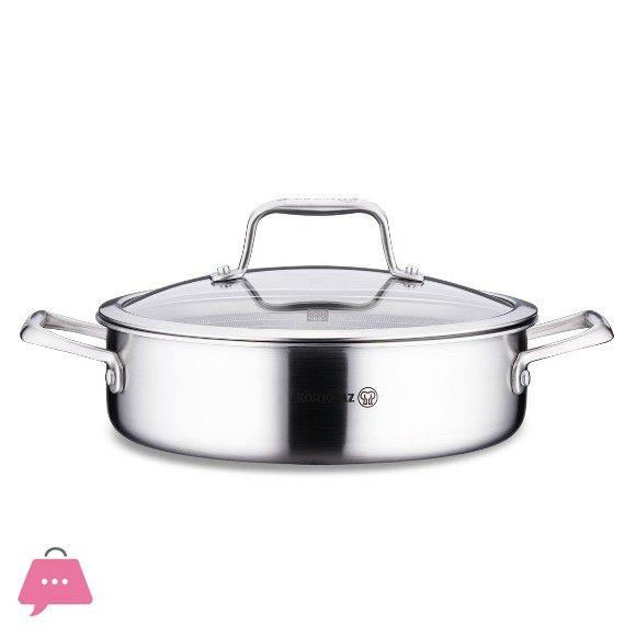 Korkmaz Honeycomb Laser Coated Altima 28x8 cm Short Pot Low Casserole A3875 - Turkey Made