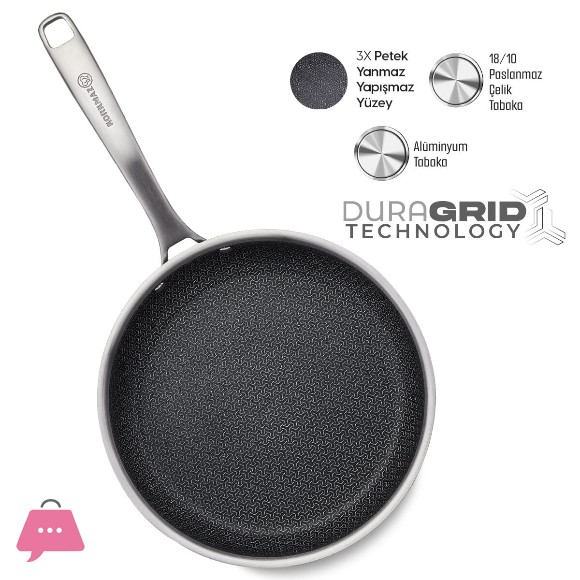 Korkmaz Honeycomb Laser Coated Altima Frying Pan