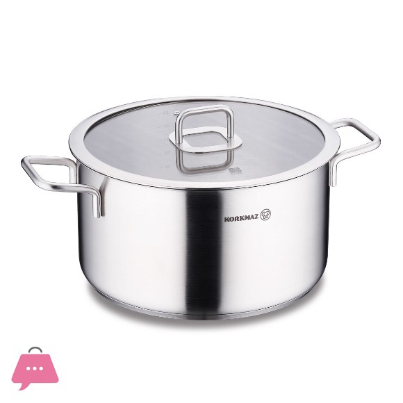 Korkmaz Stainless Steel Casserole Stella Pot 20x11 cm - A2924 Turkey Made
