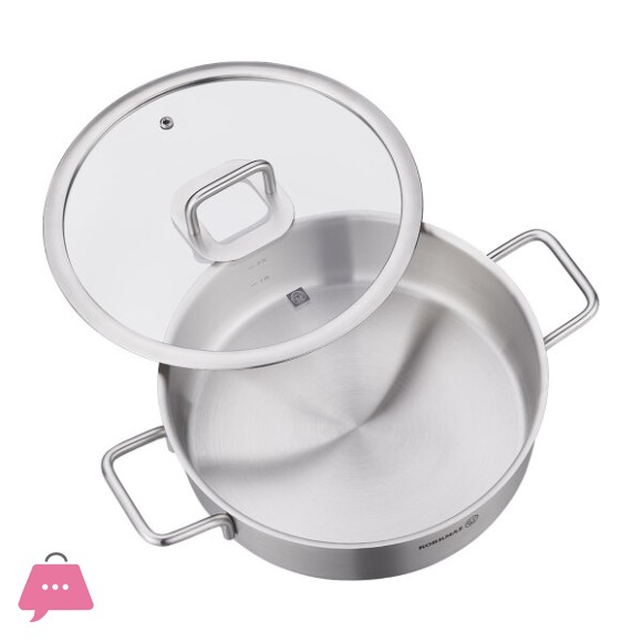 Korkmaz Stainless Steel Stella Pot Low Casserole 28x8CM A2928 - Turkey Made