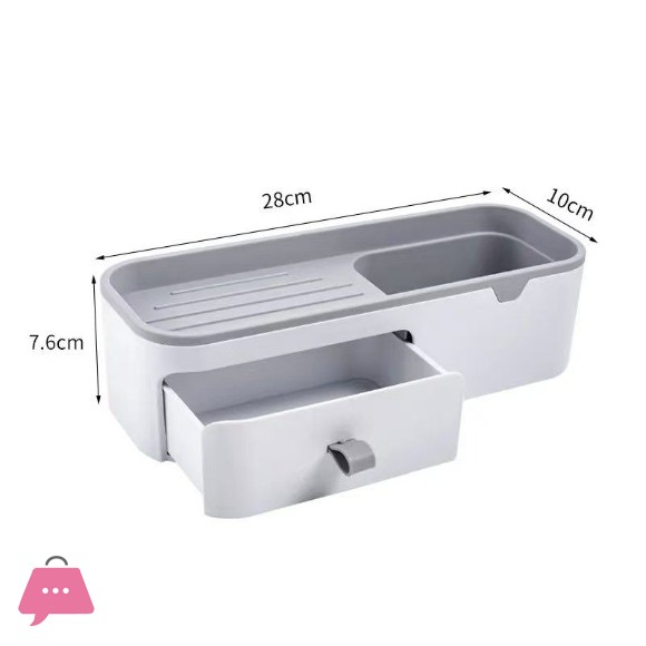 Luxury Wall-Mounted Cosmetic Organizer Shelf with Drawer Modern Bathroom & Vanity Storage