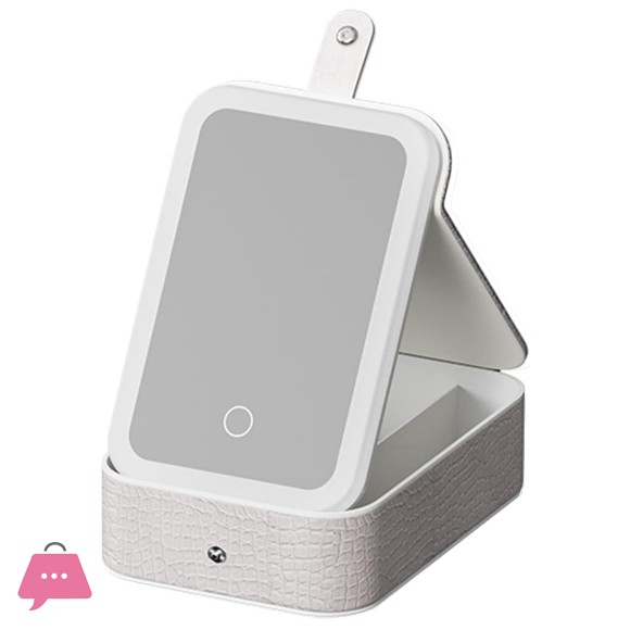 Makeup Case with Lighted Mirror Cosmetic Storage Box