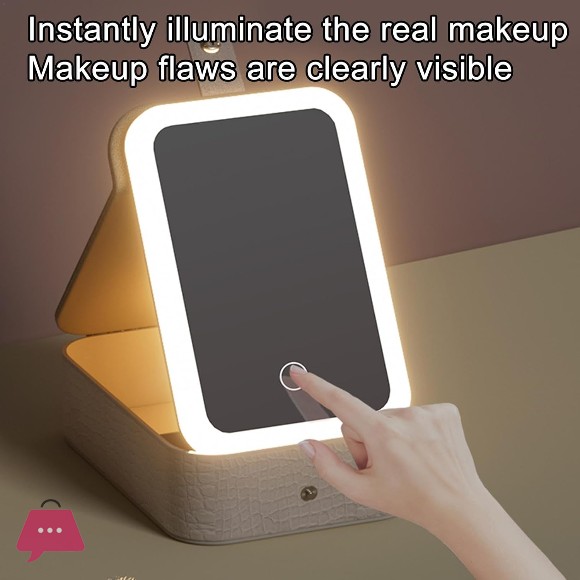 Makeup Case with Lighted Mirror Cosmetic Storage Box