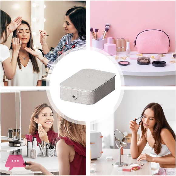 Makeup Case with Lighted Mirror Cosmetic Storage Box