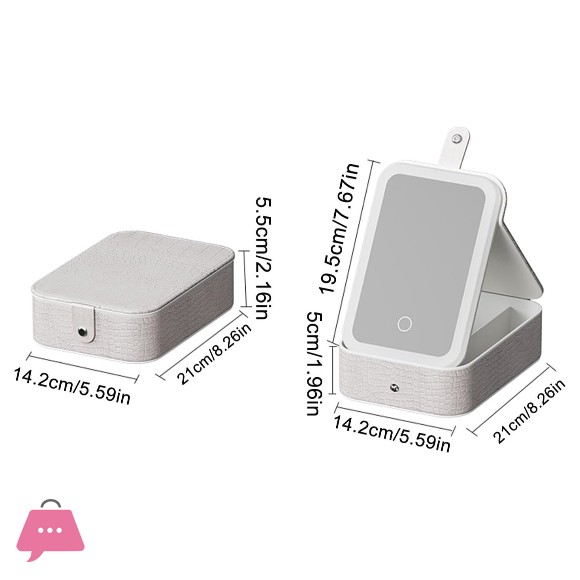 Makeup Case with Lighted Mirror Cosmetic Storage Box