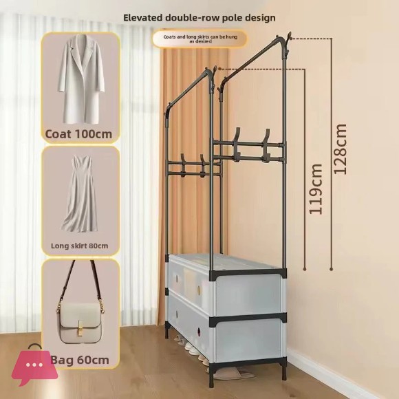 Metal Floor-Standing Clothes Drying Rack