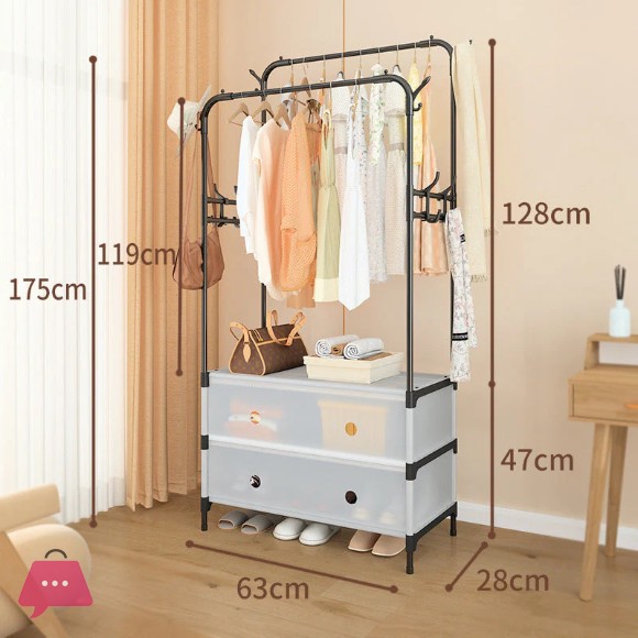 Metal Floor-Standing Clothes Drying Rack
