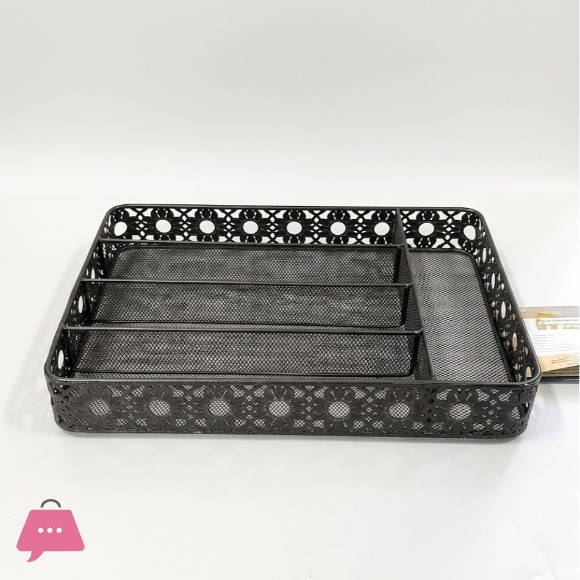 Metal Mesh Five Compartments Cutlery Tray